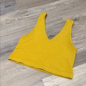 Nike Mustard Ribbed Crop Top